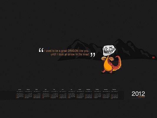 click to free download the wallpaper--2012 Calendar Post - A Smiling Dragon, It is Fun to Look at 