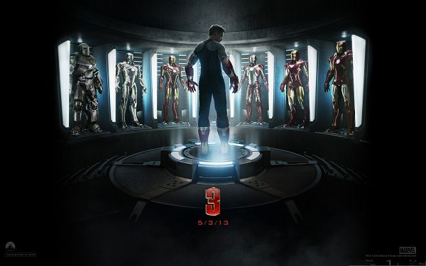 2013 Free 3D Movie Post, Iron Man 3 Showing His Generation of Suits 