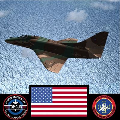 click to free download the wallpaper--Air Show Images, US Navy A-4E Skyhawk TopGun USNFWS in Flight
