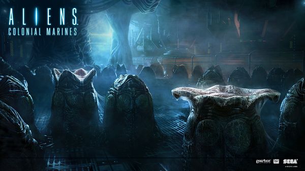 click to free download the wallpaper--Aliens Colonial Marines in 1920x1080 Pixel, the Black Items Make the Whole Scene Depressing, They Are Evil and Mysterious - TV & Movies Post
