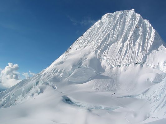 Amazing Image of Nature Landscape, the Blue Sky from Alps, Thick Snow is Everywhere, No Footsteps at All
