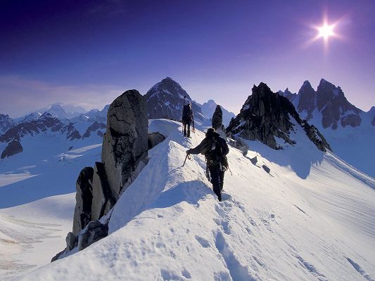 click to free download the wallpaper--Amazing Pic of Nature Landscape, Pika Glacier, Walking Toward the Sun, Alaska Scenery