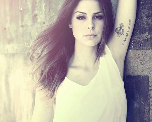 click to free download the wallpaper--Amazing TV Show Pic, Lena Meyer in Landrut Tattoo, to Love and to Be Loved in Return