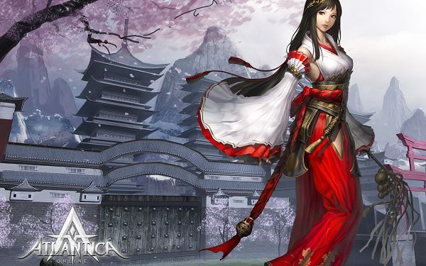 click to free download the wallpaper--Atlantica Online HD Post Available in 1920x1200 Pixel, Beautiful Girl Walking in Swing, Sakuras Are Falling to be Around Her - TV & Movies Post