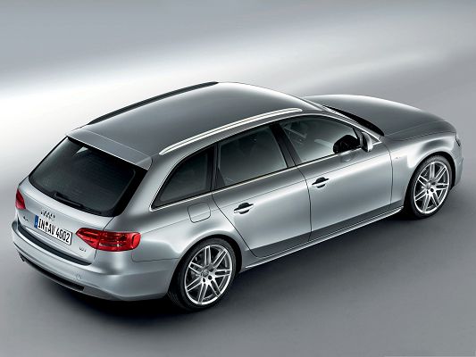 click to free download the wallpaper--Audi A4 as Wallpaper, Gray Super Car on Gray Road, Meant for Each Other