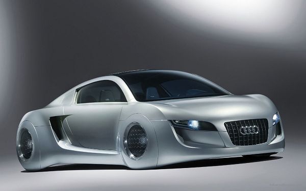 click to free download the wallpaper--Audi Concept Post in Pixel of 1440x900, a Gray Car on a Slow Slope, Lights Are on, It Shall Fit Multiple Devices - HD Cars Wallpaper