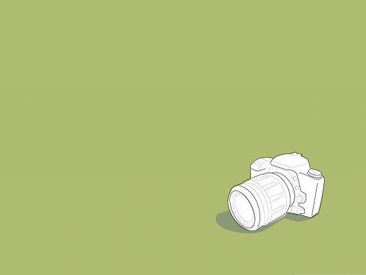 click to free download the wallpaper--Background for the Computer - Camera Vector Art, Put on Green Setting