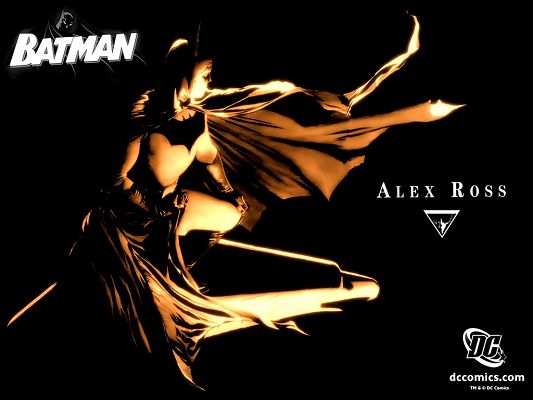 click to free download the wallpaper--Beautiful TV & Movies Post, Batman by Alex Ross, a Mere Figure, Flying Cloak, Strike an Impression 