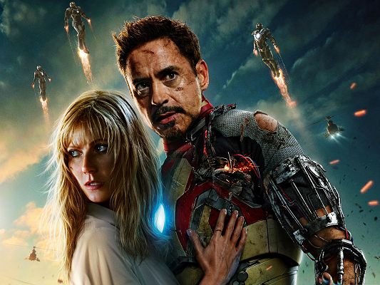 click to free download the wallpaper--Best Movies Wallpaper, Iron Man 3, Tony Stark And Pepper Potts Together