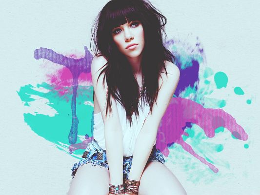 click to free download the wallpaper--Carly Rae Jepsen Wallpaper, Innocent and Peaceful Look, She is Cute and Impressive