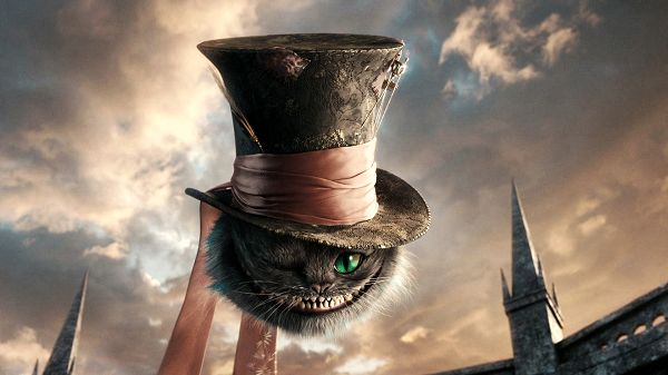 click to free download the wallpaper--Cat in Alice in Wonderland Post in 1920x1080 Pixel, a Blinking and Smiling Kitty, He Can be Scary at the First Glance - TV & Movies Post