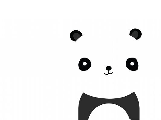 click to free download the wallpaper--Computer Background Wallpaper, Hand-Painted Cute Panda, Shinning Eyes and Beautiful Smile