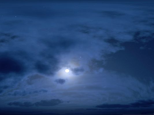 click to free download the wallpaper--Computer Wallpapers HD, the Sky at Night, the Beautiful and Quiet Moon