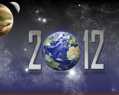 click to free download the wallpaper--Creative Wallpaper - The Bright and Round Planet is Working as Zero, Together They Make 2012