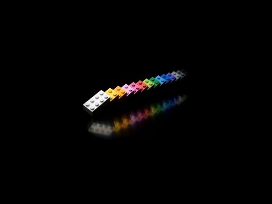 click to free download the wallpaper--Cute Items Image, Colorful Lego Blocks on Black Background, Shall Strike a Deep Impression