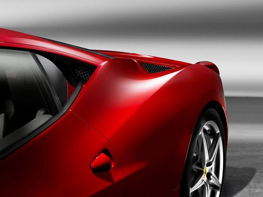 click to free download the wallpaper--Ferrari 458 Italia Car, Red Super Car in Back View, Greatly Impressive