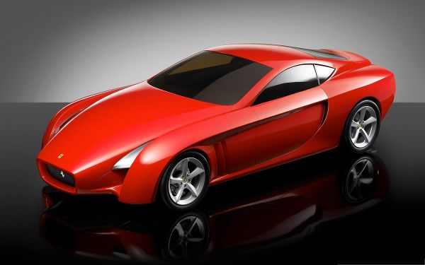 click to free download the wallpaper--Ferrari Car Images, Red Super Car on Black Flat Road, Impressive Look