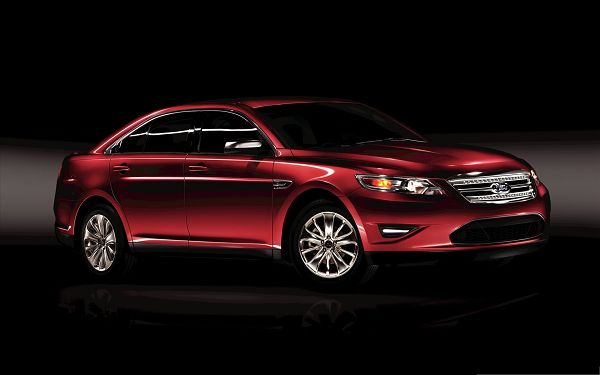 click to free download the wallpaper--Ford Car Wallpaper, Red Super Car in Smooth Body Line, Dark Background
