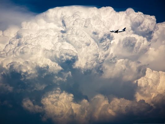 click to free download the wallpaper--Free Aircrafts Wallpaper, Airbus Flying Among Storm Cloud, Nice Look