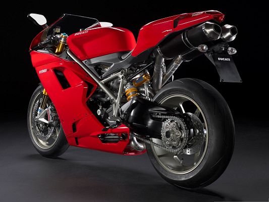 click to free download the wallpaper--Free Car Wallpapers, Ducati 1198S Superbike in Rear Look, Impressive Car