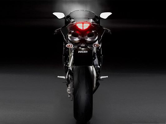 click to free download the wallpaper--Free Cars Wallpaper, Ducati 1198S Superbike on Dark Background, Nice Look
