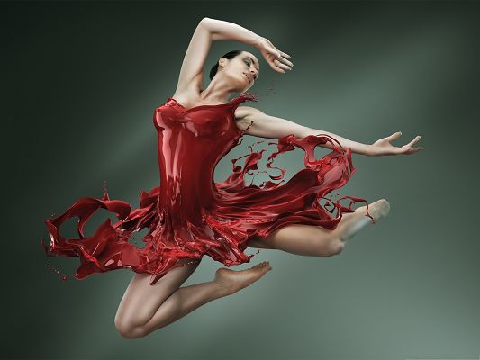 click to free download the wallpaper--Free Computer Background, Ballerina Leap, Beautiful Pose