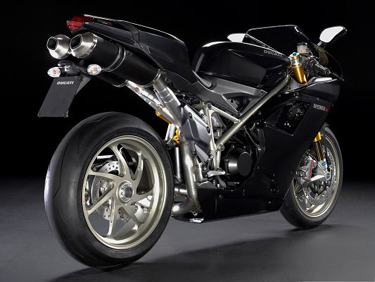 click to free download the wallpaper--Free Motors Wallpaper, Ducati 1198S Superbike on Dark Background
