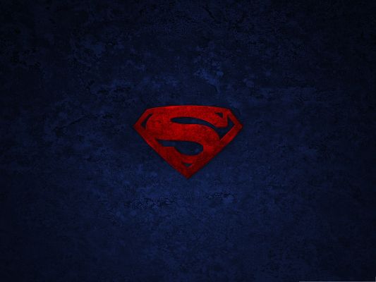 click to free download the wallpaper--Free Movies Wallpaper, Superman Logo on Blue Background