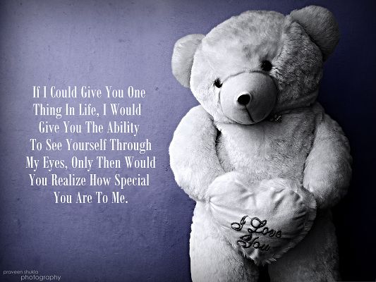click to free download the wallpaper--Free Romantic Wallpaper, the White Bear Knows About Love 