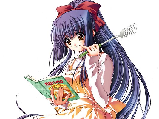 click to free download the wallpaper--Free TV & Movies Post - Anime Girls Post in Pixel of 1600x1200, Girl Doing Reading in Cook, Her Food is Worth Tasting