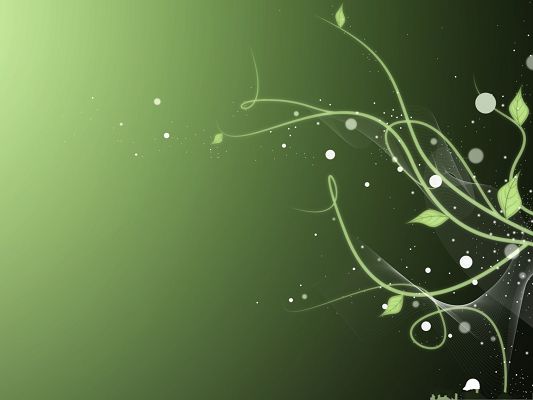 click to free download the wallpaper--Free Wallpaper Backgrounds, Abstract Art, Green Twigs and Leaves in Swing