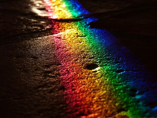 click to free download the wallpaper--Free Wallpaper for Computer, Rainbow Reflection on Black Road, Nice and Impressive!