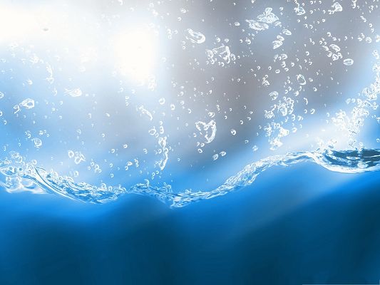 click to free download the wallpaper--Free Water Drops Wallpaper, Clear Water Bubbles, Fresh and Clean Look