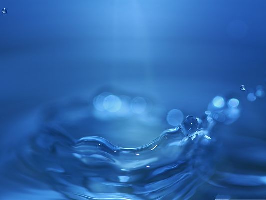 Free Water Splash Waterpaper, Blue Water in Dance, Dreamy Scenery