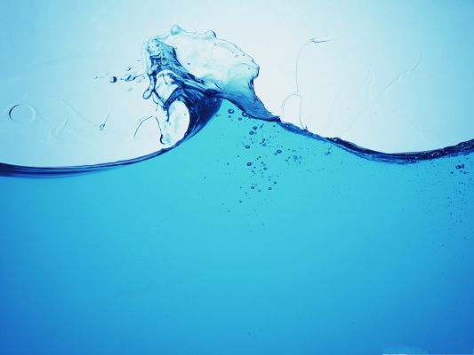Free Water Splash Waterpaper, Blue Water in Dance, Incredible Look
