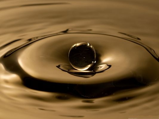 click to free download the wallpaper--Free Water Splash Waterpaper, Sepia Water Drop, Crystal Clear