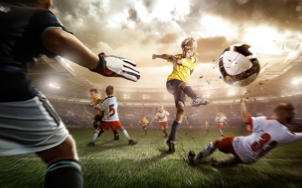 Free Scenery Wallpaper - Shows the Scene on Football Playground, Men's Favorite Sport Activity!,click to download