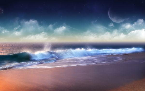 Free Wallpaper - Includes Dim Moonlight, Making One's Mind Free and At Ease,click to download