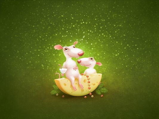 Free Wallpaper - The Happiest and Most Satisfying Couple of Mouse!,click to download
