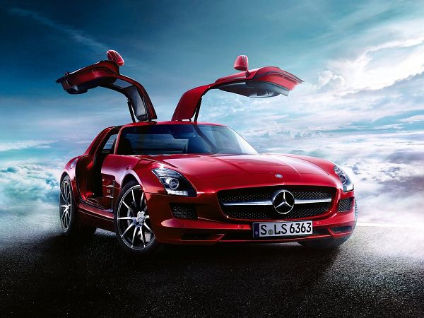 Free wallpaper: A red Mercedes-Benz car ,click to download