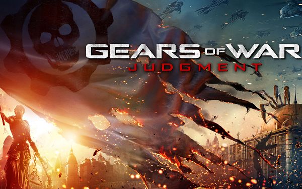 click to free download the wallpaper--Gears of War Judgment HD Post in 3500x2188 Pixel, a Firing Game Scene, Sky Seems to be Yellow, It is a Fit for Various Devices - TV & Movies Post