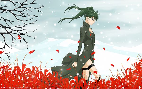 click to free download the wallpaper--Girl in Wind Coat is Walking Alone, Something Must be Bothering Her, Are You Cold and Miserable? - HD Cartoon Wallpaper