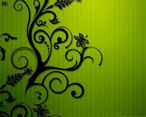 click to free download the wallpaper--HD Wallpaper Desktop - Black Swirls on Green Background