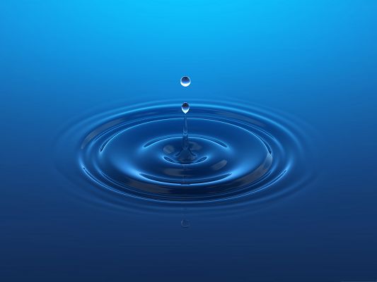 click to free download the wallpaper--HD Water Wallpaper, Water Drop One After Another, Causing Ripples