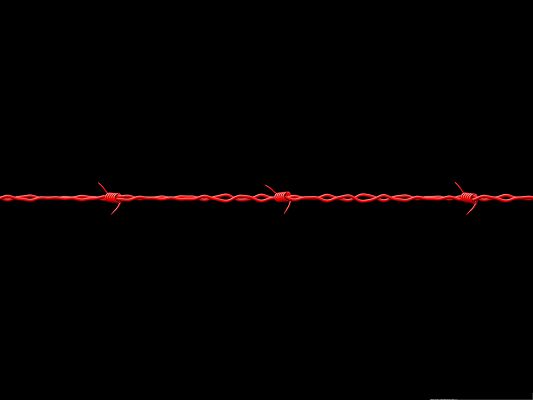 click to free download the wallpaper--High Quality Wallpaper Desktop - Red Barb Wire on Black Background