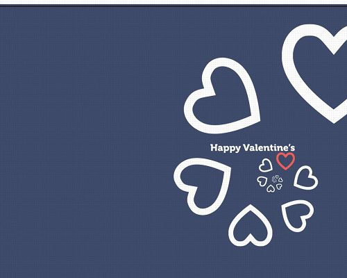 click to free download the wallpaper--Holiday Pictures, Valentine's Day is Coming, Hearts in Various Size, Blue Background
