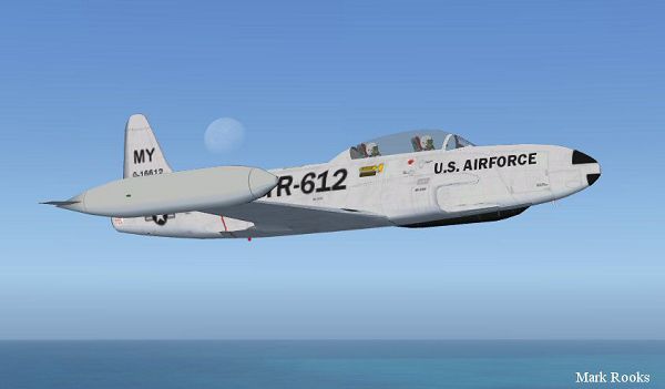 click to free download the wallpaper--Image of Air Show, USAF Lockheed T-33 TR-612 in Flight