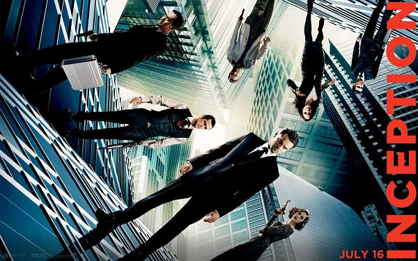 click to free download the wallpaper--Inception Movie 2010 Post in 1920x1200 Pixel, All Guys in Formal Suit, Some Are Upside Down, is Looking Good and Fit - TV & Movies Post