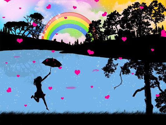 click to free download the wallpaper--Love Drops HD Post in Pixel of 1600x1200, a Pink Heart Rain is Falling, Just Do Without Umbrellas, Enjoy the Romance and Beautiful Scene - HD Natural Scenery Wallpaper