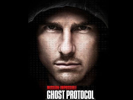click to free download the wallpaper--Mission Impossible Ghost Protocol in 1600x1200 Pixel, the Whole Face is Filled with Secret Code, Can Anyone Read This? - TV & Movies Wallpaper